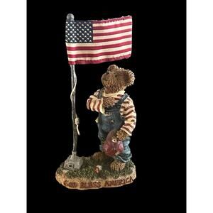 Boyds Bear Bearstone Sammy Bearmerican I Pledge Allegiance Figurine Vtg